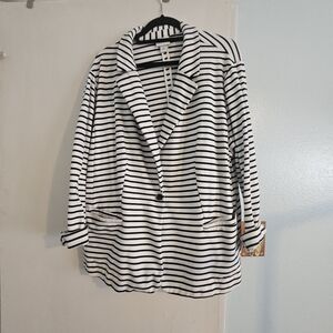 Black And White Striped Blazer